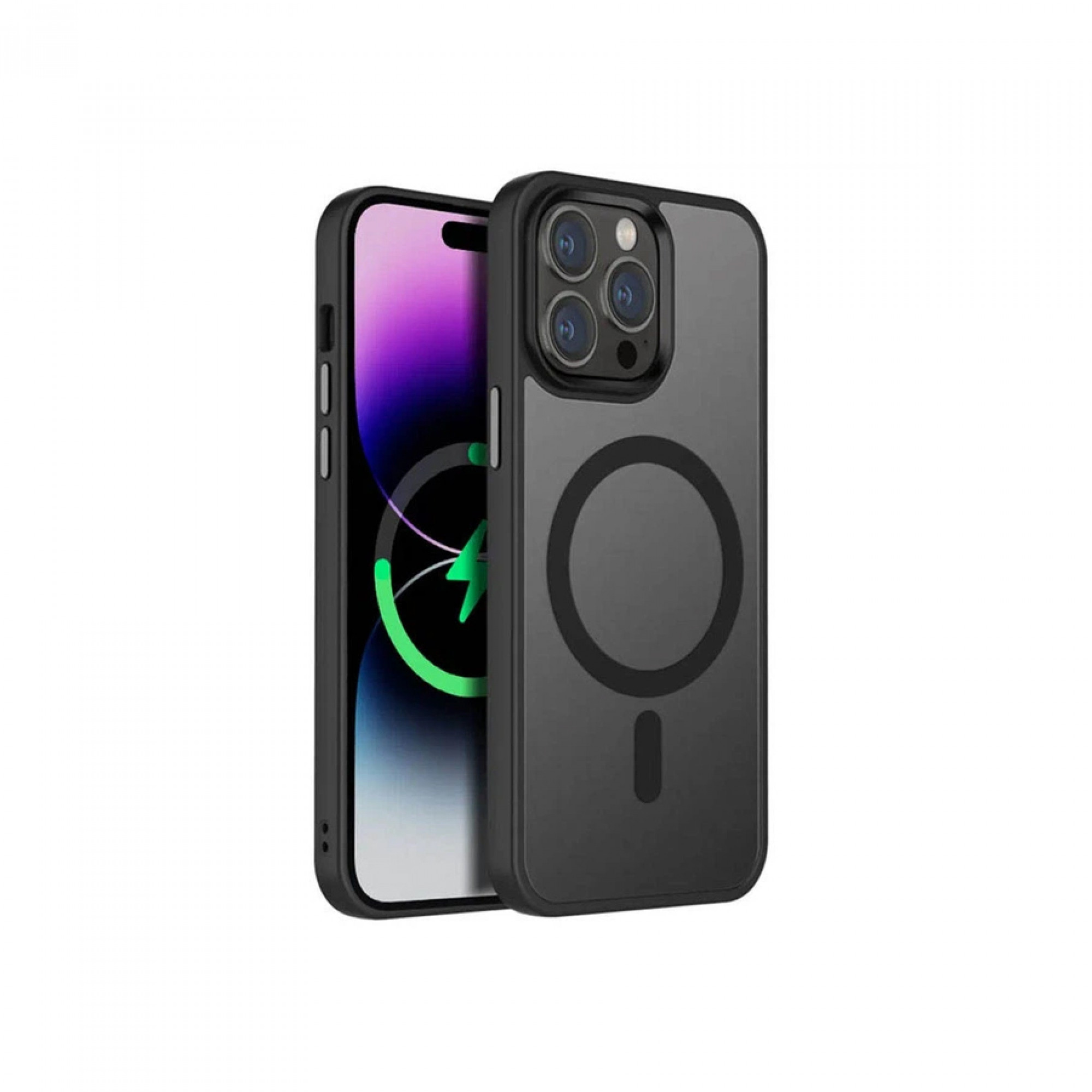 Чехол Metal Buttons with MagSafe Colorful для iPhone 12 Pro Max /black/